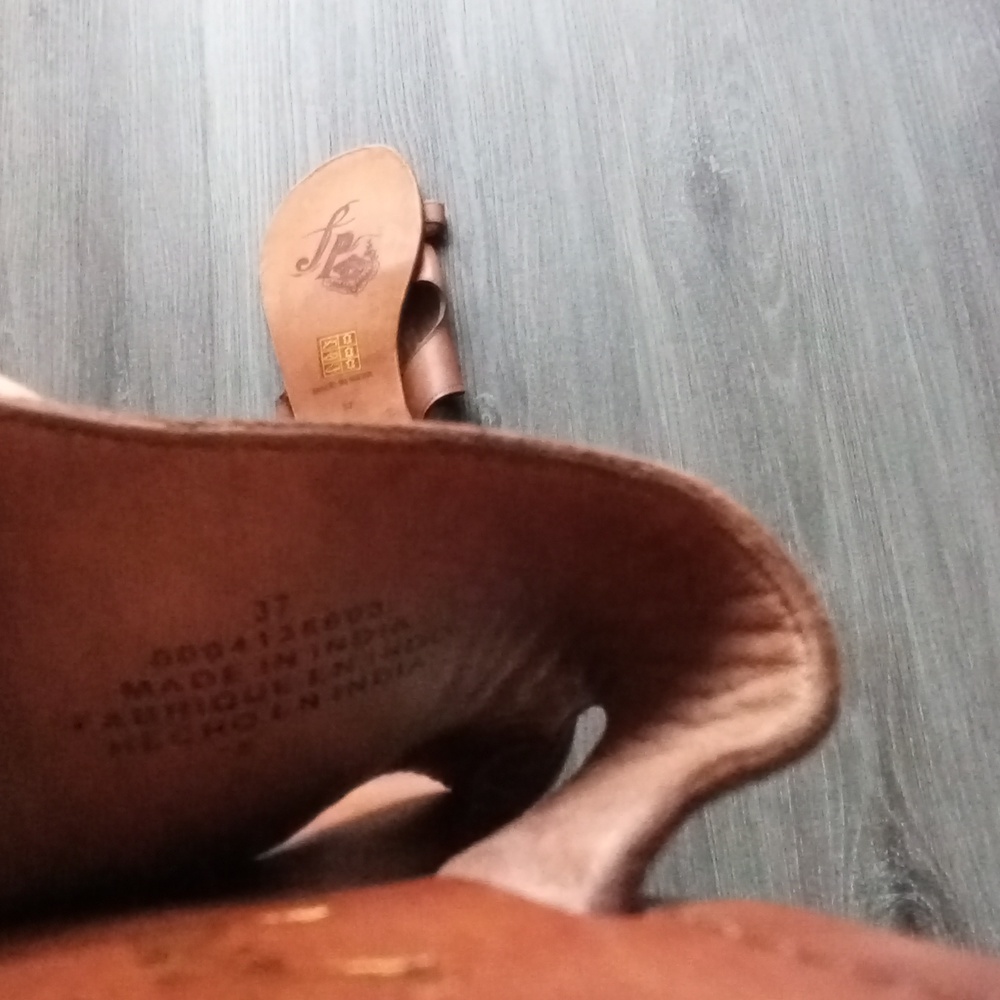 Free People Sant Antoni Leather Sandals Size 37/7 US Brown - Picture 3 of 4
